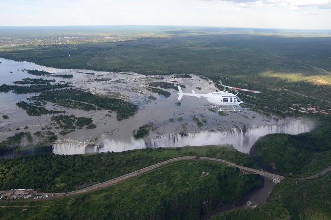 15 minutes scenic helicopter flight above Victoria Falls-Zimbabwe - A Window Seat for Every Passenger