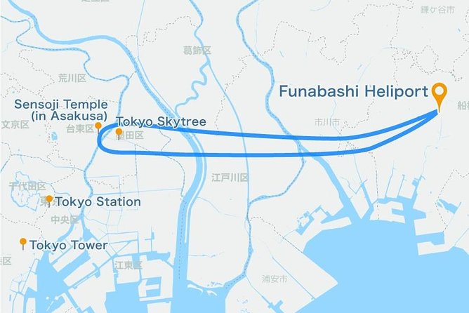 22-Min Tokyo City Lights Helicopter Tour – Skytree and Asakusa - Taking off from Funabashi Heliport