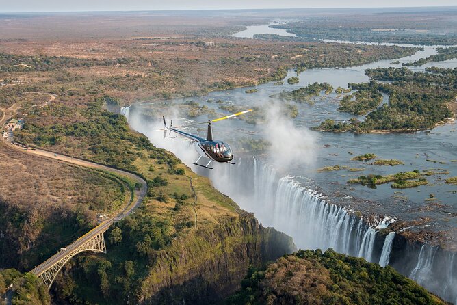 A Helicopter flight Over the Victoria falls - The view from the helicopter cabin