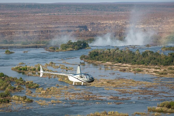 A Helicopter flight Over the Victoria falls - Seeing the falls, gorge, and Zambezi in one sweep