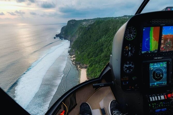 Above the Island of Gods Helicopter Tour - Uluwatu Temple on the limestone cliff