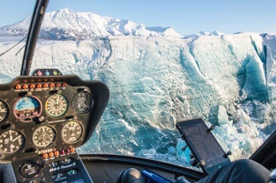 Anchorage: Knik Glacier Helicopter and Paddleboarding Tour - Getting ready for an icy glacier pool