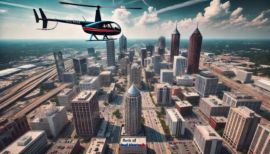 Atlanta: Private Helicopter Tour of Atlanta Skyline - The downtown skyline from a private helicopter