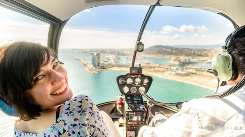 Barcelona: Helicopter Flight & Heliport Boat Transfer - The helicopter view of Barcelona’s coast