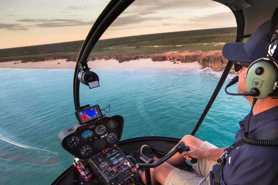 Broome: Cliffs & Coast 60 minute Scenic Helicopter Flight - The Return Past Gantheaume Point and Roebuck Bay
