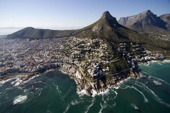 Cape Town Helicopter Tour: Atlantic Coast - Leaving the V&A Waterfront above the working harbour