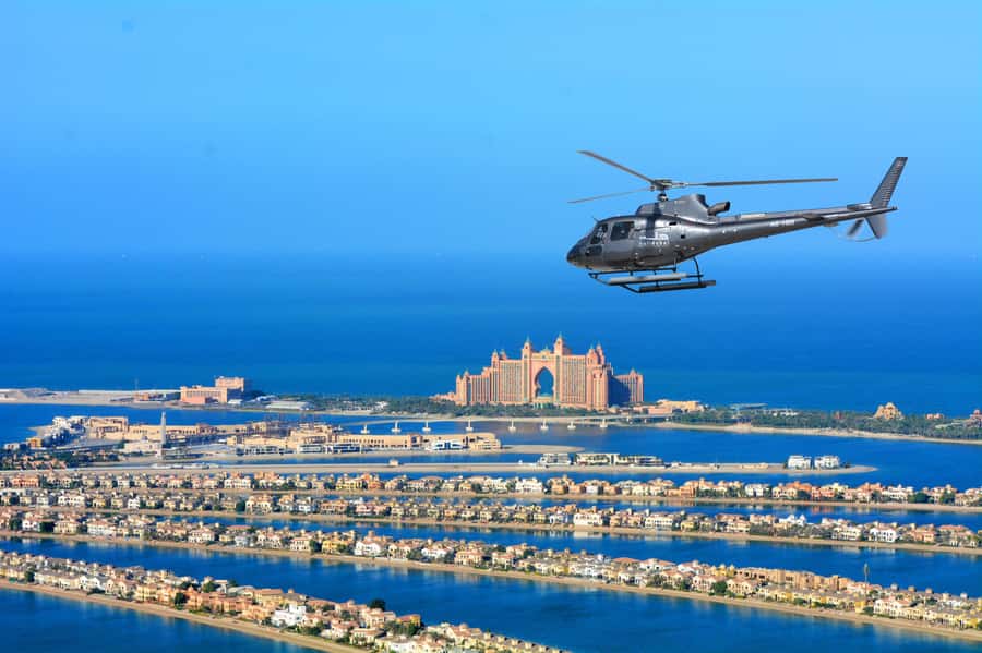 Dubai: Helicopter Ride, Desert Safari, Camels & Refreshments - From Your Hotel to the Lahbab Red Dunes