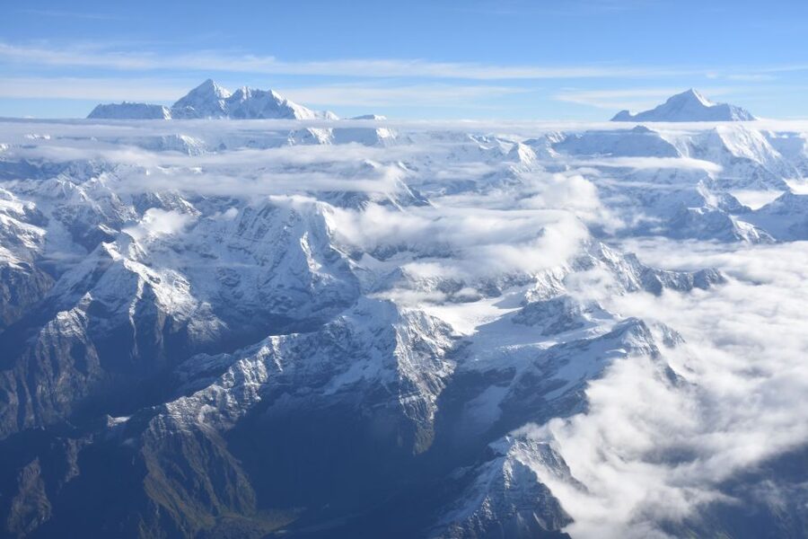 Everest Base Camp: 3 Hour Helicopter Sightseeing Tour - Flying east toward Lukla