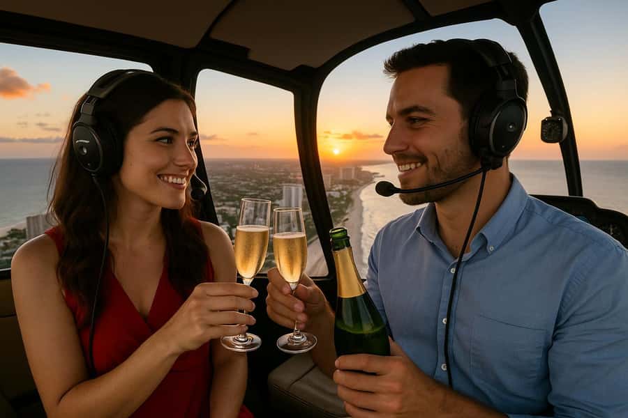 Fort Lauderdale : Romantic Champagne Helicopter Flight Tour - Arriving at Banyan Air Service