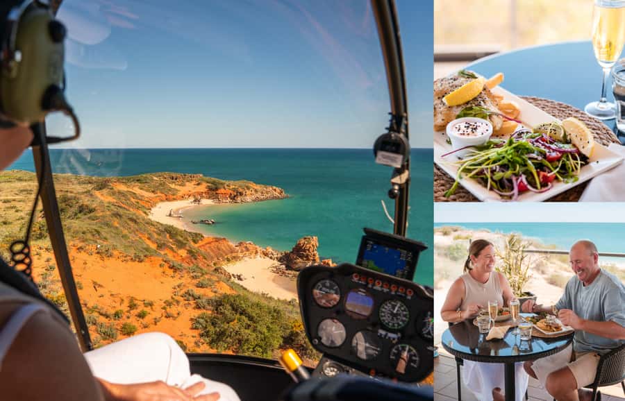 From Broome: Eco Beach Explorer Helicopter Flight with Lunch - Broome from the helicopter seat