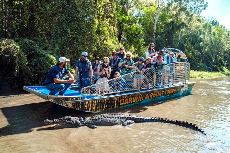From Darwin: Top End Helicopter Ride & BBQ Cruise Day Trip - Flying over the floodplains