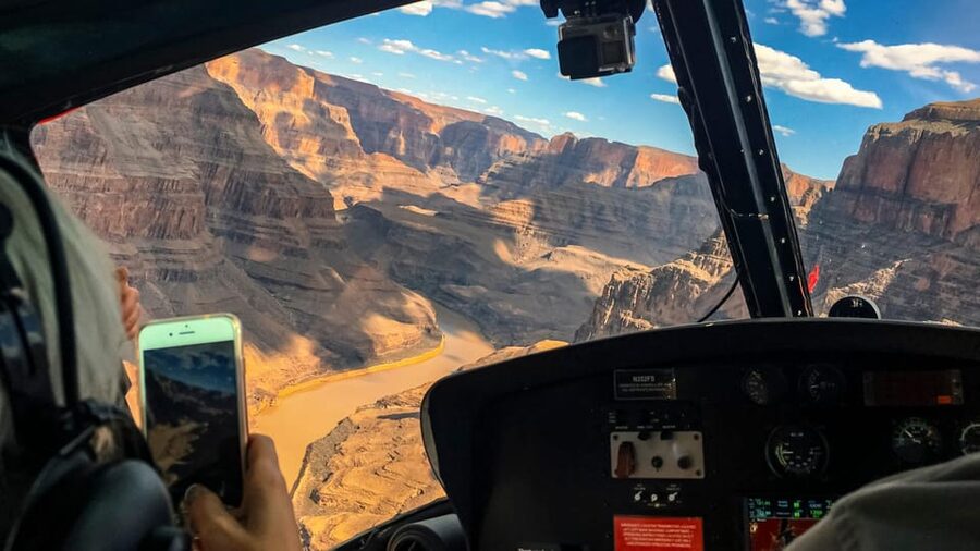 From Las Vegas: Grand Canyon West Rim Helicopter Tour - Entering the Grand Canyon below the West Rim