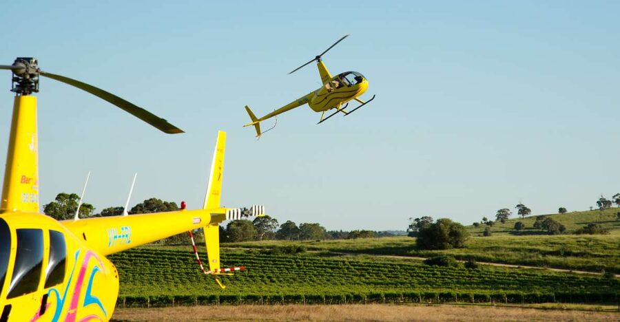 From Lyndoch: Barossa Valley 15-Minute Helicopter Flight - Returning through Williamstown and the southern ranges