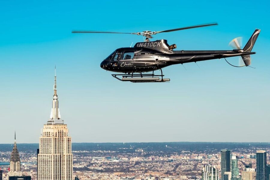 From New Jersey: NYC Skyline Helicopter Tour - The first lift over New York and the Hudson River