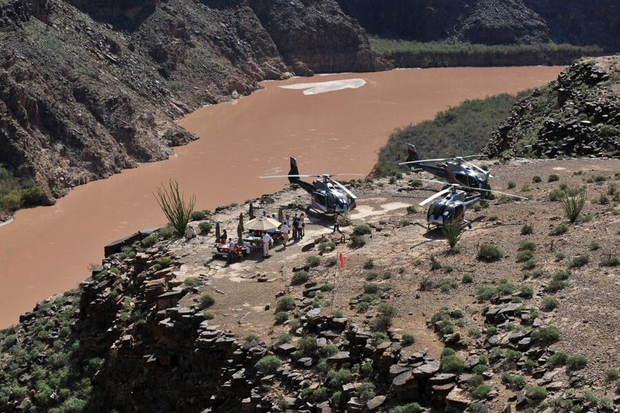 From South Rim: Grand Canyon Spirit Helicopter Tour - The helicopter cabin and viewing conditions