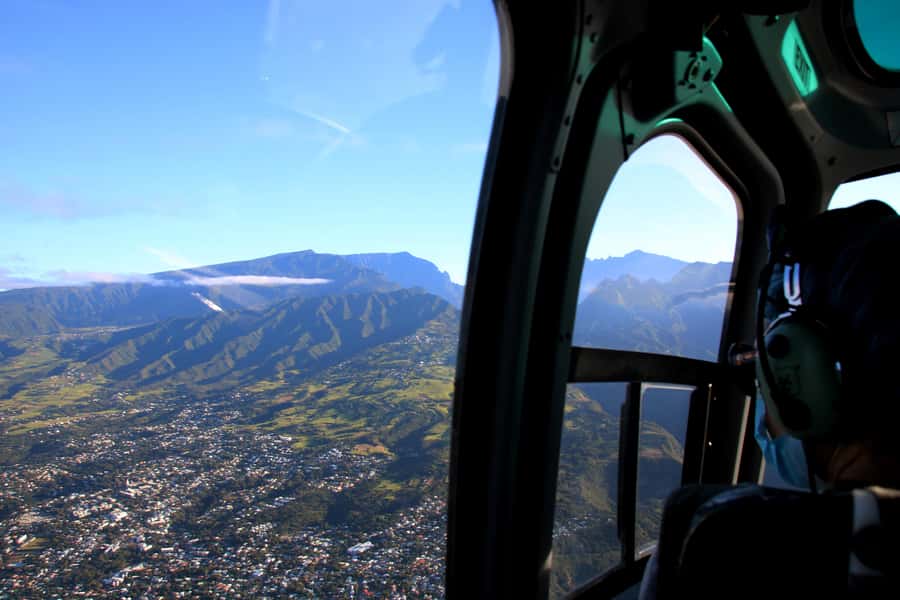 From St Pierre: helicopter flight over the whole of Reunion Island - Cilaos, Mafate, and Salazie from Above