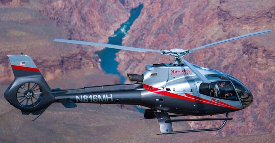 Grand Canyon Dancer Helicopter 25-minute Tour from South Rim - Looking down on Vishnu Schist and Tower of Ra