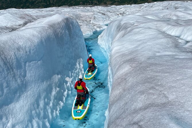 Helicopter and Glacier Paddle Boarding -PRIVATE - Starting at Alaska Glacier Lodge in the Knik River area
