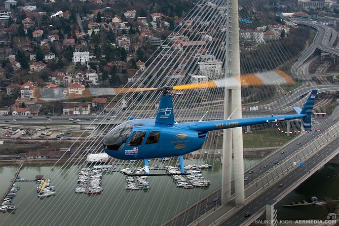 Helicopter Flying over Belgrade - The airport and Belgrade’s western approach