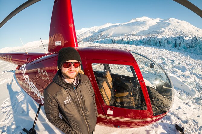 Helicopter Glacier Dogsled + Knik Glacier Landing- Anchorage Area - Meeting the sled dogs and taking the snow ride