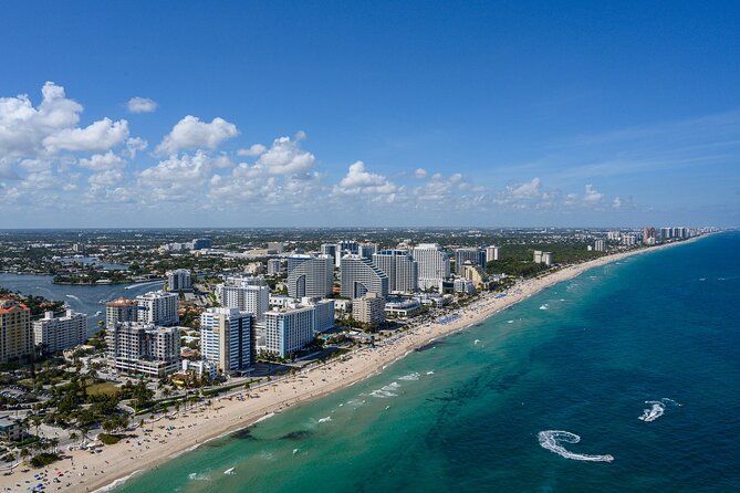 Helicopter Tour- Hard Rock Guitar, Miami & Gold Coast Tour - Returning past Port Everglades and downtown Fort Lauderdale
