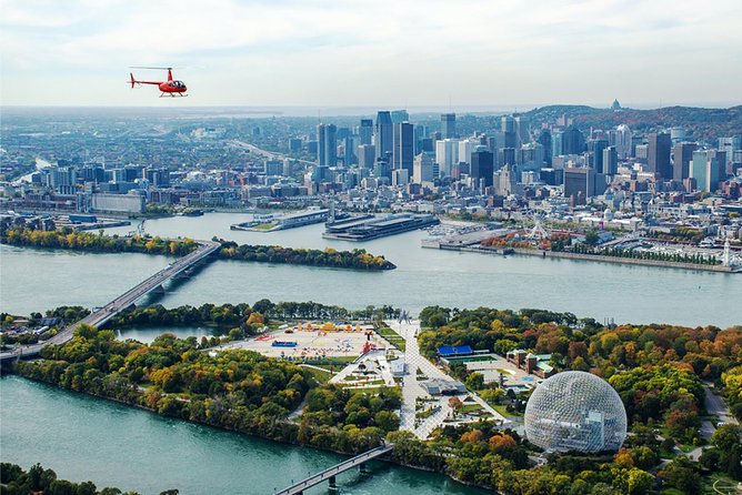 Helicopter Tour Over Montreal - Old Montreal from above