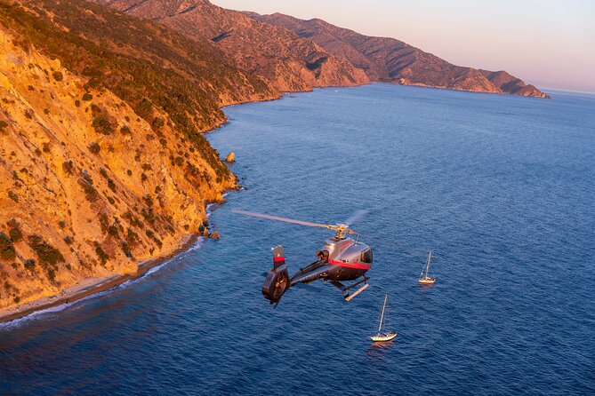 Helicopter Transfer: Long Beach to Catalina Island - Approaching Avalon from the air