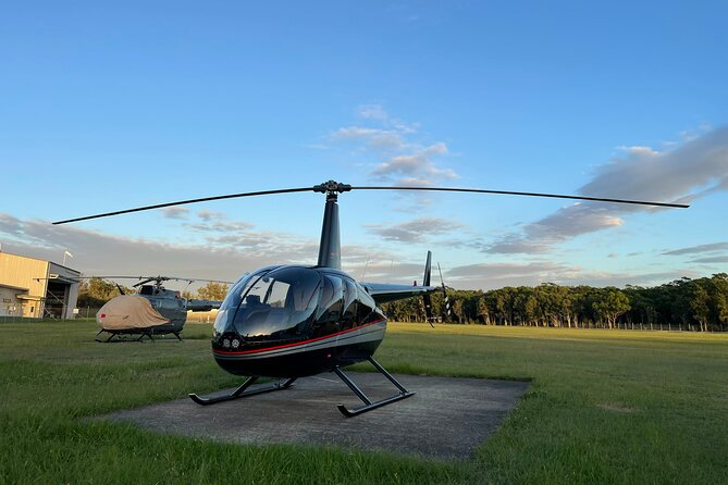 Hunter Valley Broken Back Range Helicopter Flight from Cessnock - Taking off from Cessnock Aerodrome