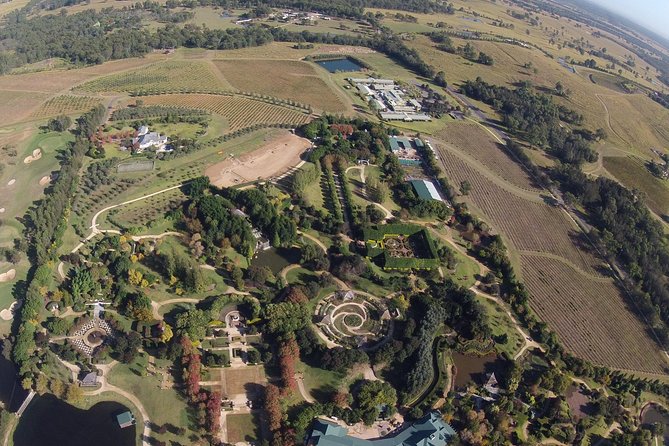 Hunter Valley Broken Back Range Helicopter Flight from Cessnock - The first view: vineyards, gardens, and golf greens