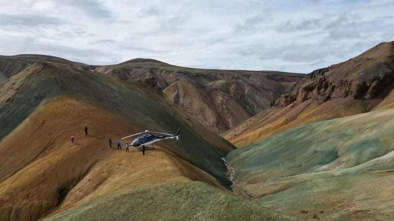 Landmannalaugar: Helicopter tour with 3 Landings - The return over southern Iceland