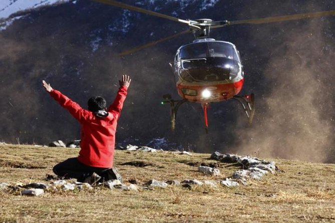 Langtang Helicopter Tour - Landing at Kyanjin Gompa near Langtang Himal