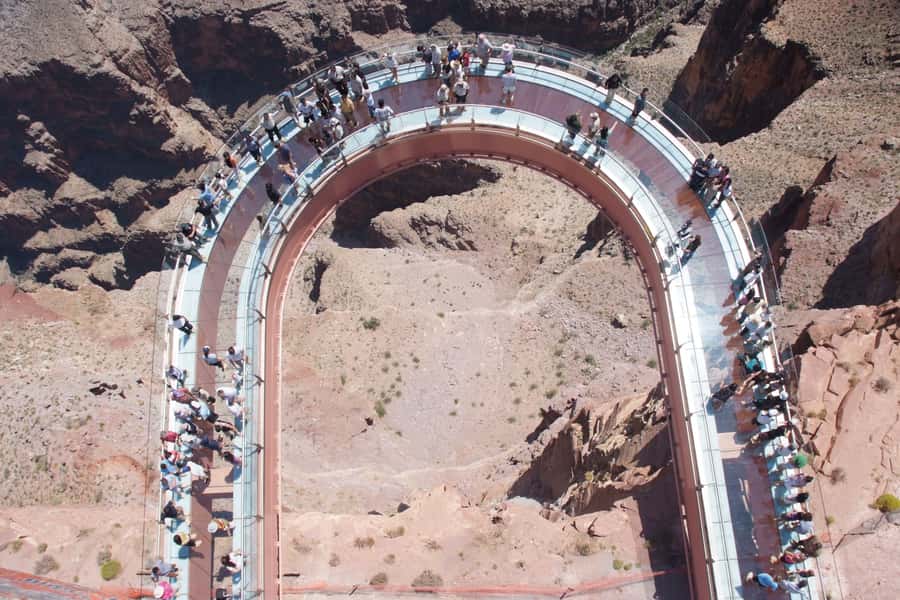 Las Vegas: Grand Canyon West Rim Tour with Helicopter Flight - Descending by helicopter to the canyon floor