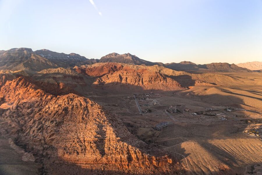 Las Vegas: Helicopter Night Flight over the Strip - The Red Rock Canyon sunset upgrade