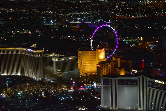 Las Vegas Night Flight Helicopter Wedding Ceremony - Saying vows inside the AStar helicopter