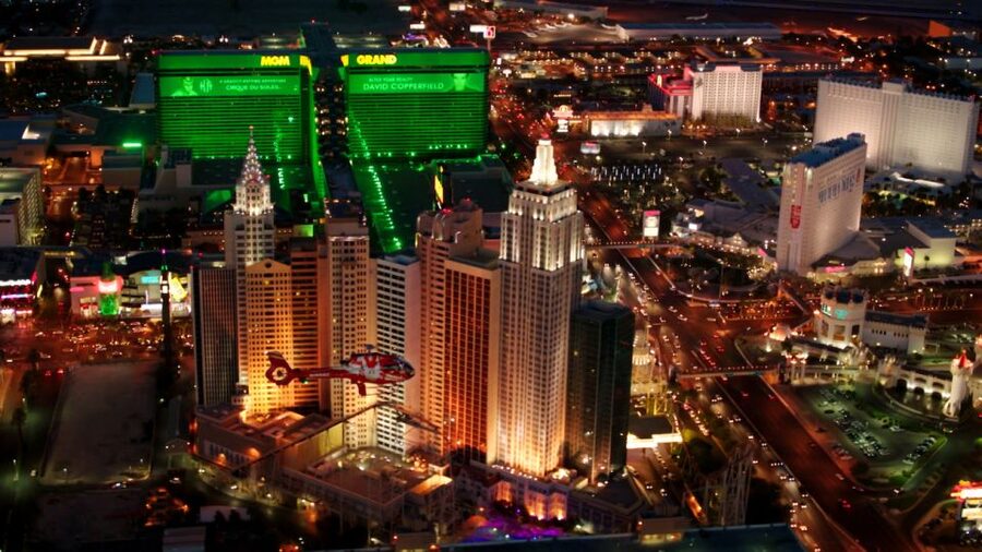 Las Vegas: Night Helicopter Flight over Las Vegas Strip - Arriving at 5060 Koval Lane