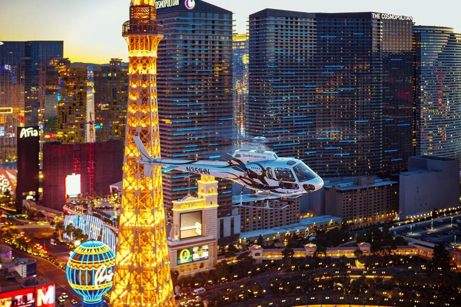 Las Vegas: Nighttime Helicopter Flight over the Strip - Fremont Street and Downtown’s different rhythm