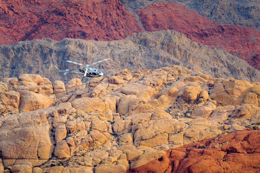 Las Vegas: Red Rock Canyon and Vegas Strip Helicopter Tour - Red Rock Canyon National Conservation Area from the air
