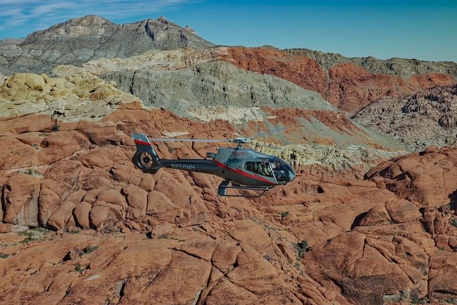 Las Vegas: Red Rock Canyon Helicopter Landing Tour - A private vista with champagne and valley views