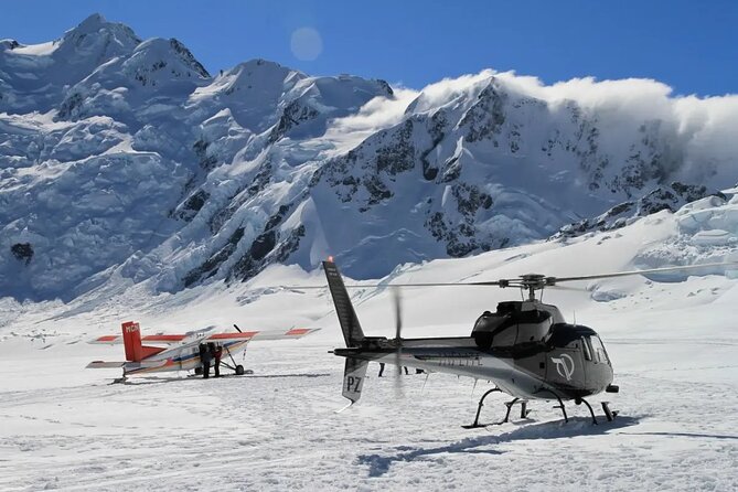 Lord of the Rings and Glacier Helicopter Tour - Landing on a glacier beside the Misty Mountains