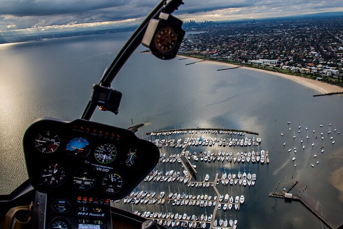 Melbourne City & Brighton Beach Boxes Helicopter Tour - The MCG, Melbourne Park, AAMI Park, and Rod Laver Arena