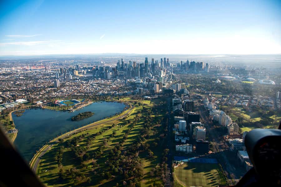 Melbourne: Private City & Beaches Helicopter Ride - Station Pier and the turn toward St Kilda