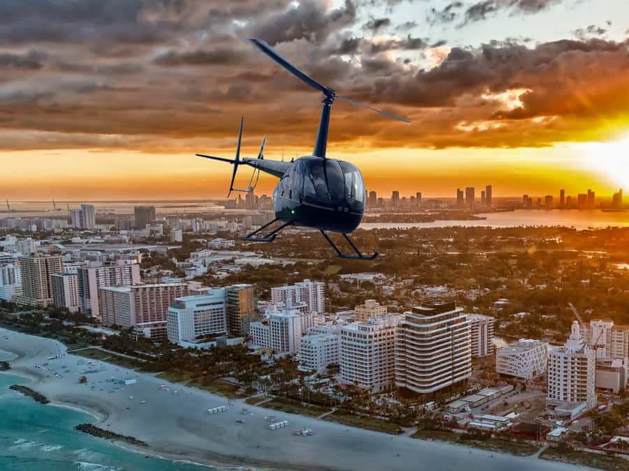 Miami: Private Sunset Helicopter Tour - From Coconut Grove to Coral Gables