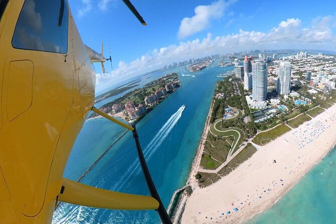 Miami Sightseeing Helicopter Tour Ride things to do Miami Beach - Miami Beach, Ocean Drive, and the famous sandbar