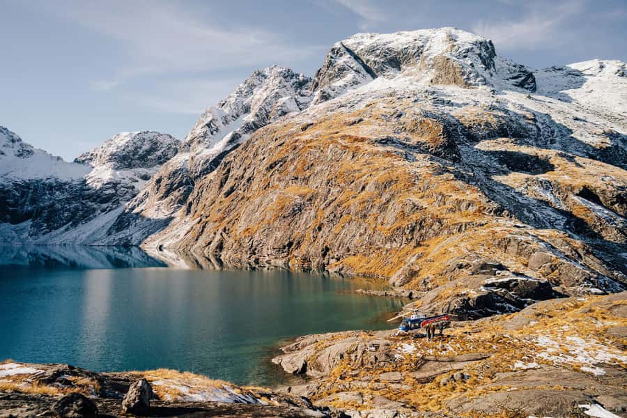 Milford Sound: 1.5-Hour Helicopter Tour with Two Landings - First landing: 15 minutes beside Milford Sound