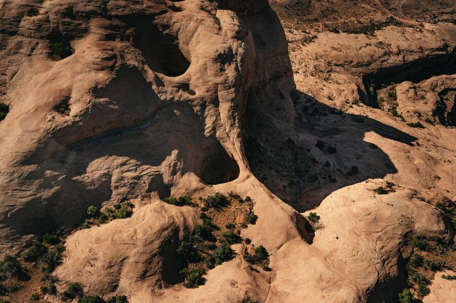 Moab: Corona Arch Canyon Run Helicopter Tour - Castle Valley and the profile of Castleton Tower
