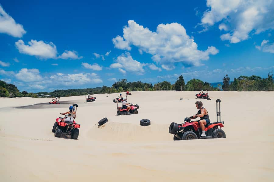 Moreton Island: Tangalooma ATV Quad Bike and Helicopter Tour - From Holt Street to Moreton Island by boat