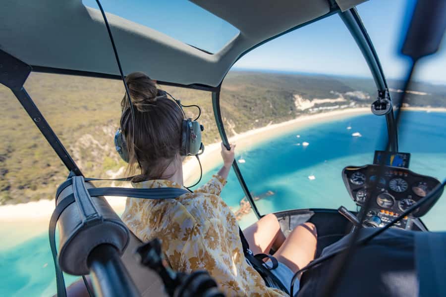 Moreton Island: Tangalooma ATV Quad Bike and Helicopter Tour - A helicopter look at Moreton Island