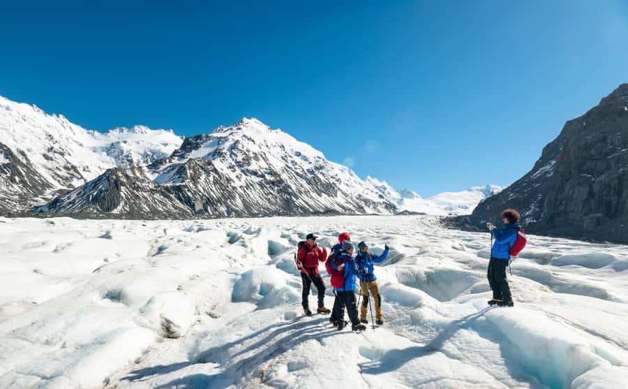 Mount Cook: 3-Hour Tasman Glacier Helicopter Ride and Hike - Walking among blue ice, moulins, and tunnels