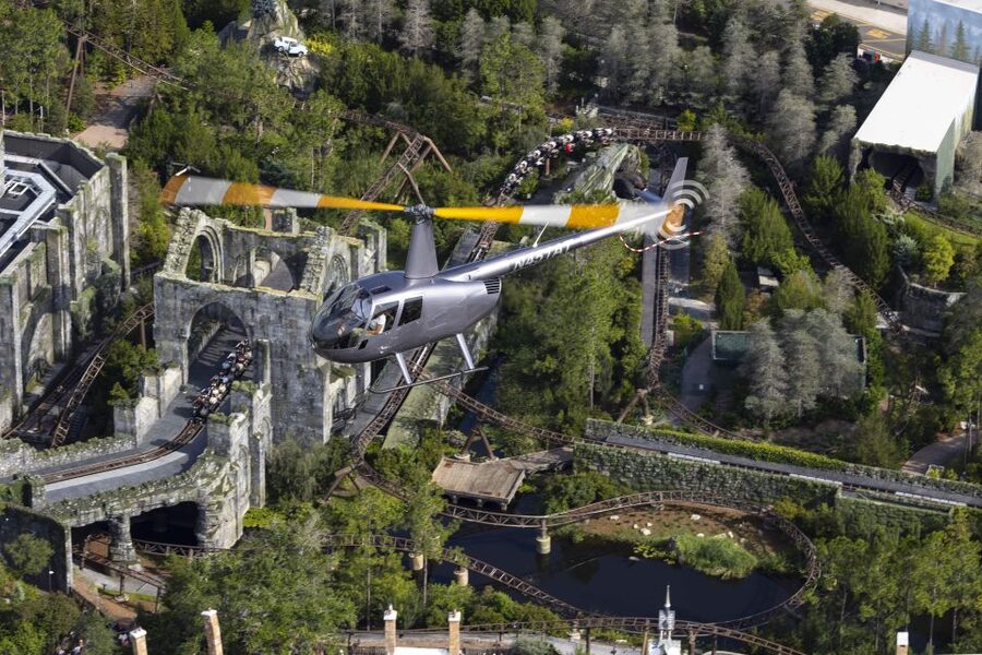 Orlando: Narrated Day Helicopter Flight Over Theme Parks - Universal, Disney, and the Orlando Eye from above