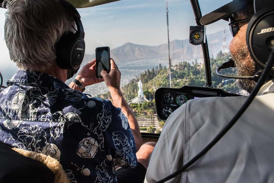 Private Helicopter Tour above Santiago with hotel transport - What the 30-minute route can show you